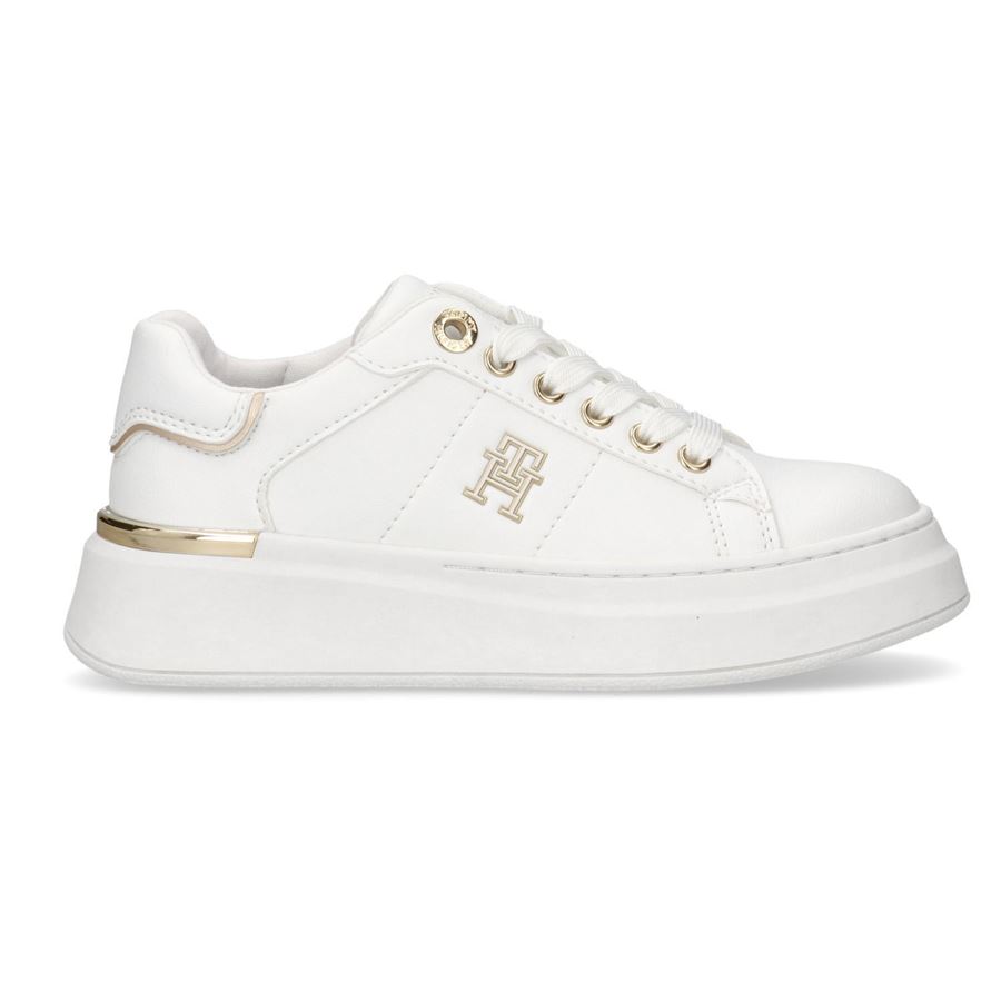Sneakers platform con monogramma TH dorato da bambina Tommy Hilfiger | T3A9337491355100
